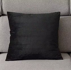 Putetrekk - Striped Velvet 50 x 50 cm (svart)