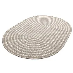 Ovalt teppe - Indoor/outdoor Leander (beige)