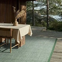 Innendørs/Utendørs tepper - Coastal Wool Look (grønn/hvit)