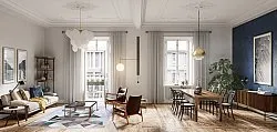 Wilton-teppe - Feres (grå/beige/multi)