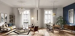 Wilton-teppe - Pavia (beige/svart)
