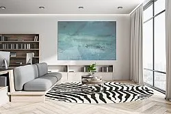 Rundt teppe - Zebra (svart/hvit)