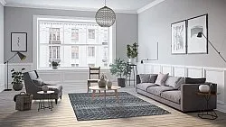 Wilton-teppe - Stella (svart/hvit)