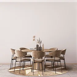 Rundt teppe - Amasra (beige)