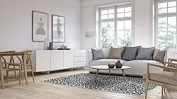 Wilton-teppe - Leopard (svart/hvit)