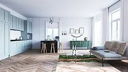 Wilton-teppe - Padova (grønn/hvit/oransje)