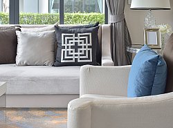 Rundt teppe - Pescia (blå/multi)