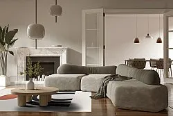 Wilton-teppe - Rochelle (beige/svart/oransje)