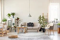 Runde tepper - Indoor/Outdoor Kendall (cream/grå)