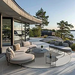 Runde tepper - Indoor/Outdoor Baldwin (cream)