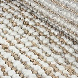 Juteteppe - Bally Jute/wool Bubble (natur/hvit)