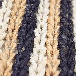 Juteteppe - Howrah Braided Jute (naturlig/hvit/svart)