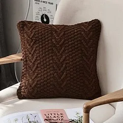 Putetrekk - Knit Macrame 45 x 45 cm (brun)
