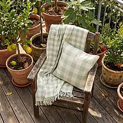 Putetrekk - Isela check cotton cushion cover (krem/lys grønn)
