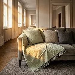 Putetrekk - Nalani cotton cushion cover (lysegrønn)