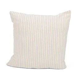 Putetrekk - Rumi stripe cotton cushion cover (krem/rosa/lyseblå)