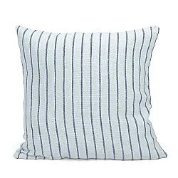 Putetrekk - Rumi stripe cotton cushion cover (lyseblå/marineblå/kremfarget)