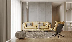 Rundt teppe - Lagos (beige)