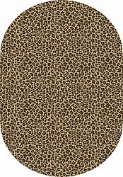Ovalt teppe - Leopard (brun)