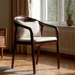 Armstol - Aspa (mørk brun/beige) - 2 stk