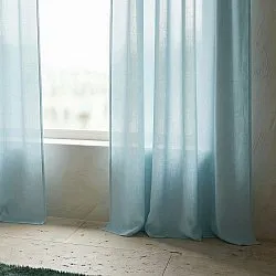 Gardiner 2-pk - Linmixgardin Lumira (lyseblått)