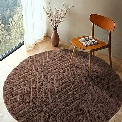 Runde tepper - Amberley Natural Cotton Shaggy (brun)