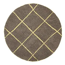 Runde tepper - Bellevue Natural Cotton Shaggy (brun/gul)