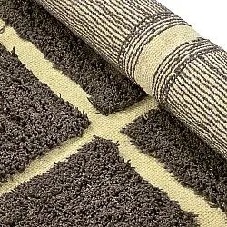 Runde tepper - Bellevue Natural Cotton Shaggy (brun/gul)