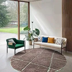 Runde tepper - Bellevue Natural Cotton Shaggy (taupe/grønn)