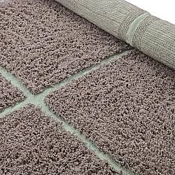 Runde tepper - Bellevue Natural Cotton Shaggy (taupe/grønn)