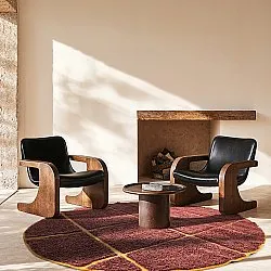 Runde tepper - Bellevue Natural Cotton Shaggy (rød/oransje)