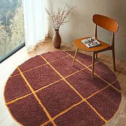 Runde tepper - Bellevue Natural Cotton Shaggy (rød/oransje)