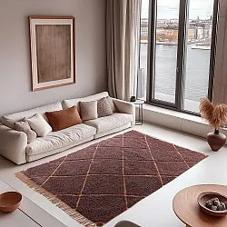 Ryetepper - Bellevue Natural Cotton Shaggy (rød/oransje)