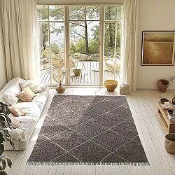 Ryetepper - Bellevue Natural Cotton Shaggy (taupe/grønn)