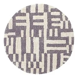 Runde tepper - Bergamo Natural Cotton Shaggy (grå/hvit)
