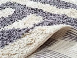 Runde tepper - Bergamo Natural Cotton Shaggy (grå/hvit)