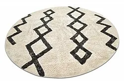 Runde tepper - Chablis Natural Cotton Shaggy (offwhite/svart)