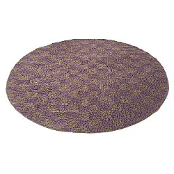 Runde tepper - Elsey Natural Cotton Shaggy (brun/lilla)