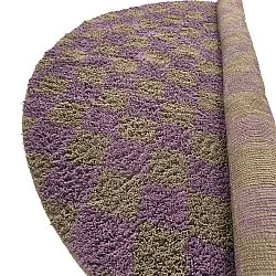 Runde tepper - Elsey Natural Cotton Shaggy (brun/lilla)