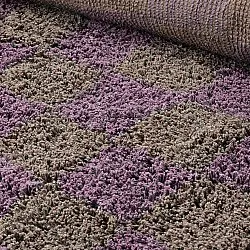 Runde tepper - Elsey Natural Cotton Shaggy (brun/lilla)
