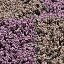 Runde tepper - Elsey Natural Cotton Shaggy (brun/lilla)