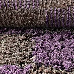 Runde tepper - Elsey Natural Cotton Shaggy (brun/lilla)
