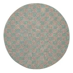 Runde tepper - Elsey Natural Cotton Shaggy (grå/rosa)