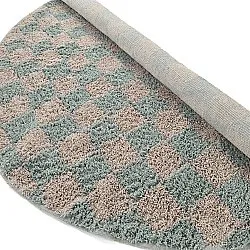 Runde tepper - Elsey Natural Cotton Shaggy (grå/rosa)