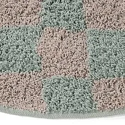 Runde tepper - Elsey Natural Cotton Shaggy (grå/rosa)