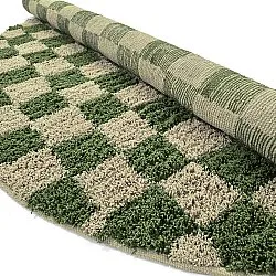 Runde tepper - Elsey Natural Cotton Shaggy (grønn/beige)