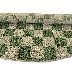 Runde tepper - Elsey Natural Cotton Shaggy (grønn/beige)