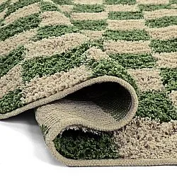 Runde tepper - Elsey Natural Cotton Shaggy (grønn/beige)