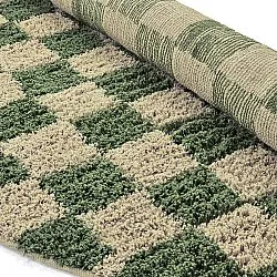 Runde tepper - Elsey Natural Cotton Shaggy (grønn/beige)
