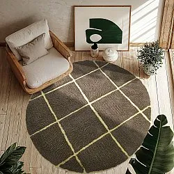 Runde tepper - Bellevue Natural Cotton Shaggy (brun/gul)